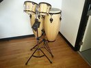 Pearl congos, bongos and stands