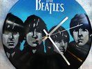 The Beatles skyblue Clock design. Painted records vinyls. Handmade stencil work