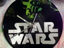 STAR WARS YODA Clock design. Painted records vinyls. Handmade stencil work.