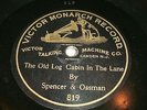 ANTIQUE 78 RPM RECORD VICTOR MONARCH 819 LEN SPENCER VESS OSSMAN VOCAL W/ BANJO