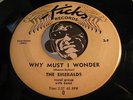 EMERALDS Rare Doowop original 45 Kicks #3 Why Must I Wonder b/w Sally Lou VG+