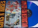 GUNS N ROSES GERMAN APPETITE FOR DESTRUCTION LP BLUE VINYL BANNED SLEEVE MINT