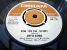DAVID BOWIE ‘LOVE YOU TILL TUESDAY’ A RARE 1967 UK DERAM RECORDS VINYL 45 SINGLE
