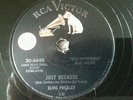 78 RPM  RCA VICTOR RECORDS ELVIS PRESLEY BLUE MOON -JUST BECAUSE VG+
