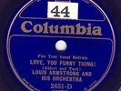 78 rpm Jazz – Louis Armstrong – Blue Wax – Columbia 2631