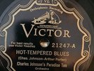 Victor 21247 Charlie Johnson Paradise 10 HOT-TEMPERED BLUEs Jabbo 78 rpm 1928 E+