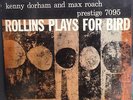 SONNY ROLLINS Rollins Plays For Bird  PRESTIGE 7095 NY LP RVG Dorham Flat Edge
