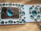 ELVIS STYLE AMAZING TURQUOISE STONE BELT FOR ELVIS 70S JUMP SUIT