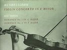 Johanna Martzy Mendelssohn Violin Concerto vinyl LP