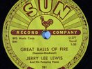 ?HEAR Rock 'n' Roll 78 rpm JERRY LEE LEWIS Great Balls Of Fire SUN 281