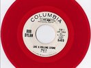 Bob Dylan PROMO WHITE LABEL RED VINYL Like A Rolling Stone 7 inch single