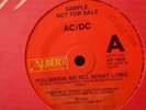 AC DC You Shook Me All Night Long PROMO 45 Alberts AUSTRALIA 7 Bon Scott Live