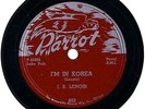 Parrot 802 78rpm J.B. Lenoir I'M IN KOREA/EISENOWER BLUES Korean War Songs E--