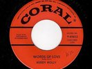 ROCKABILLY-BUDDY HOLLY-CORAL 61852-WORDS OF LOVE/MAILMAN, BRING ME NO MORE BLUES