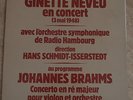 GINETTE NEVEU LP GATEFOLD EN CONCERT 3 MAI 1948 BRAHMS CONCERTO VIOLON STIL 1981