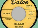 ANN COLE & SUBURBANS Each Day / In the Chapel 45rpm Baton 1957