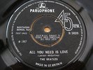 The Beatles ALL YOU NEED IS LOVE RARE 1ST WiITHOUT 'LIVE WORLD' MINT MINUS AUDIO