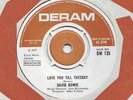 DAVID BOWIE Love You Till Tuesday original UK Deram 45 Amazing copy