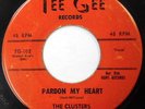 The CLUSTERS 45 Pardon my heart /  Darling Can't You Tell TEE GEE Doo Wop s329