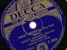 Freddy Johnson, Harlemites, Harlem Bound, Sweet Madness Eng Decca F 3810 78 rpm