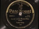 78 RPM   Teddy Darby (with guitar), Paramount 12828, E-V+  Blues