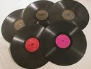 Five LOUIS ARMSTRONG 78 RPM Records - I'll Walk Alone, Star Dust, I'm Confessin'