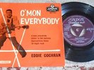 RARE EP 45T ROCK N ROLL ROCKABILLY EDDIE COCHRAN C'MON EVERYBODY UK OG TRICENTRE