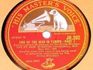 WINSTON CHURCHILL 1945 END OF THE WAR IN EUROPE  HMV 78RPM  JO.202