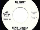 Lewis Lindsey 45 RPM on All America So Sweet 1960 (Texas Rockabilly) Hear it
