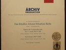 PIERRE FOURNIER - Bach - RARE 3 LPs Archiv Prod Red Stereo SAPM