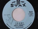 OTIS & CARLA: Tramp / Tell It Like It Is 45 (wol, playable scuff on 