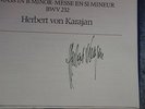 J.S.Bach h-moll Messe. Karajan 3LP Box-Set mit Karajan Autogramm, handsigniert.