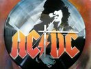 ACDC ANGUS YOUNG Clock design. Painted records vinyls. Handmade stencil work