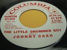 Rare Promo & Picture Sleeve PS 45 Johnny Cash on Columbia The Little Drummer Boy