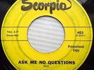 THE TOKAYS ask me no questions b/w now RARE garage 45 on SCORPIO 403 w756