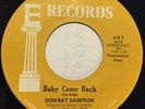 DON RAY SAMPSON BABY COME BACK - TAKE IT EASY ON E RECORDS NORTHERN SOUL POPCORN