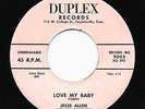 Mod R&B Rocker 45 JESSE ALLEN Love My Baby/After A While Duplex HEAR Rare