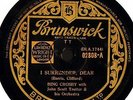 78 RPM BING CROSBY i surrender dearto you sweetheart 02808 uk brunswick 10