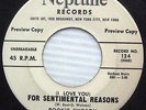 POOKIE HUDSON SPANIELS 45 For Sentimental Reasons DOO-WOP WHITE LABEL PROMO  w29