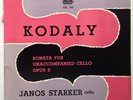 JANOS STARKER sonata for unaccompanied cello op.8 KODALY vg PERIOD SPL-510