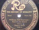 HAGER'S BAND William Tell Overture PART I - At Dawn / PART II - The Storm 78rpm