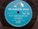 ELVIS PRESLEY 78 RPM I'M LEFT,YOU'RE RIGHT,SHE'S GONE HMV POP 428 EX