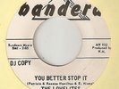 THE LOVELITES You Better Stop It I Found Me A Lover BANDERA DJ  NORTHERN SOUL 45