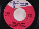 LEE WILLIAMS & CYMBALS: I Need You Baby / Shing-a-ling U.s.a. 45 (co) Soul