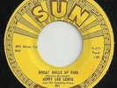 RARE ROCKABILLY-SUN RECORDS 281-JERRY LEE LEWIS-GREAT BALLS OF FIRE-45-NM-