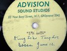 KING SIZE TAYLOR i'm late 1965 one sided ADVISION STUDIO acetate RARE MERSEYBEAT