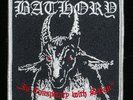 RARE BATHORY PATCH yellow goat,s/t,slayer,venom,black metal,banzai,cassette,lp