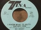 ROY ROBERT I Know What To Do To Satisfy You 45 Tina northern soul hear