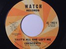 CRESCENTS: That's All She Left Me / Here You Come Again 45 (dj, dist. by London