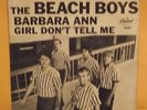 The BEACH BOYS ///// BARBARA ANN / GIRL DON'T TELL ME //// PICTURE SLEEVE /// EX